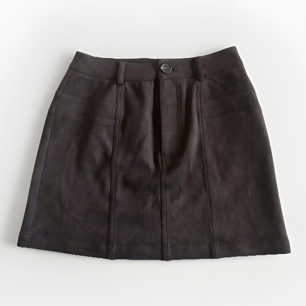 Good Luck Gem Brown Faux Suede Mini Skirt Size Small